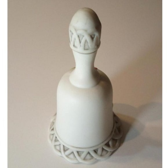 Vintage 1985 Lefton China White Bell.  Handpainted with Magnolia Pink Flower. - Picture 4 of 6